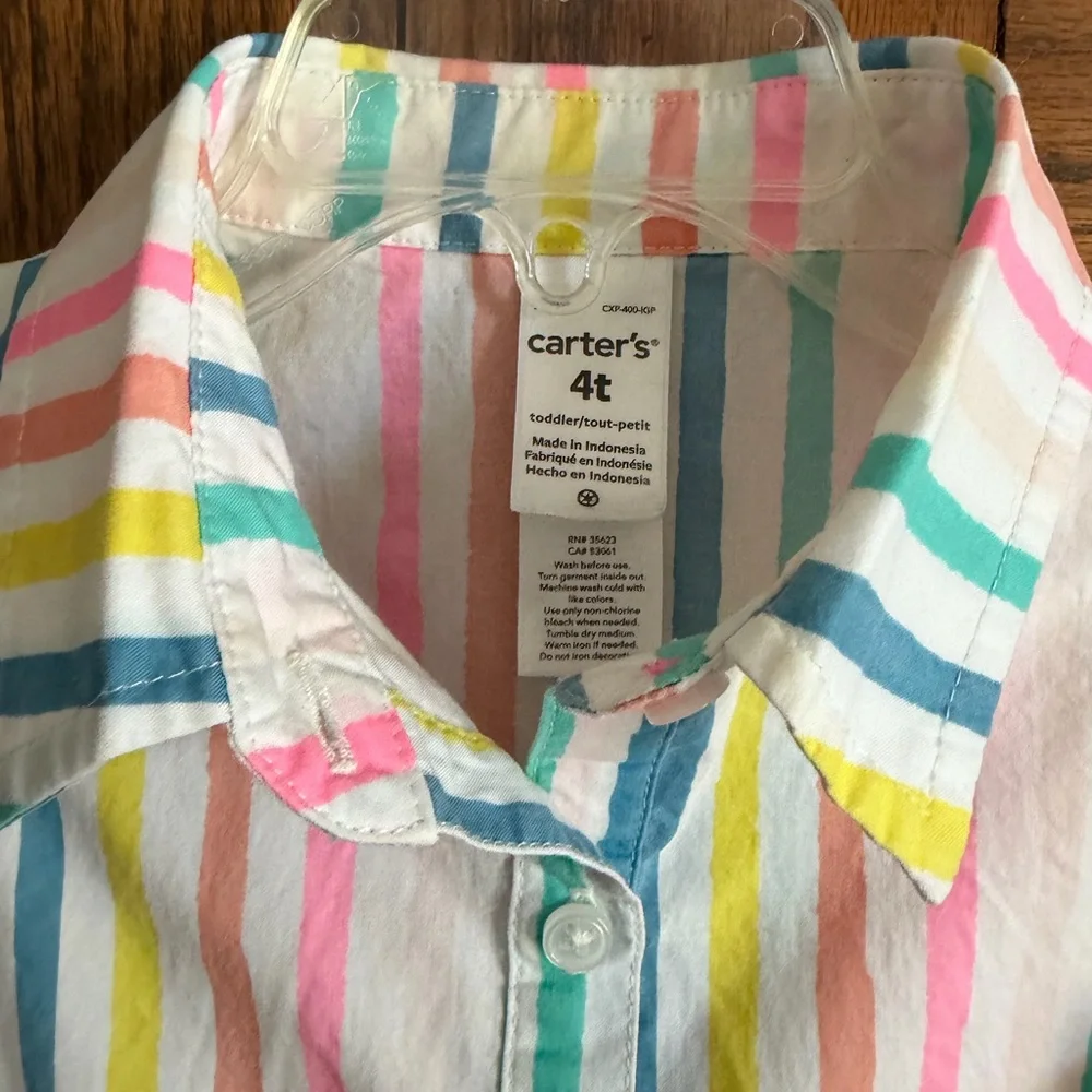 Carter's Sleeveless 4T Colorful Dress With Belt